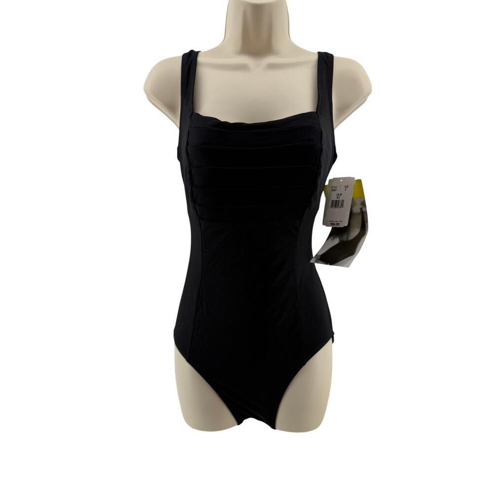 Vintage Longitude One Piece Swimwear Black Womens 8